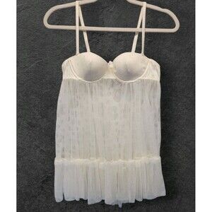 Vintage Victoria Secret Bridal Lace Chemise SMALL 34B Y2K